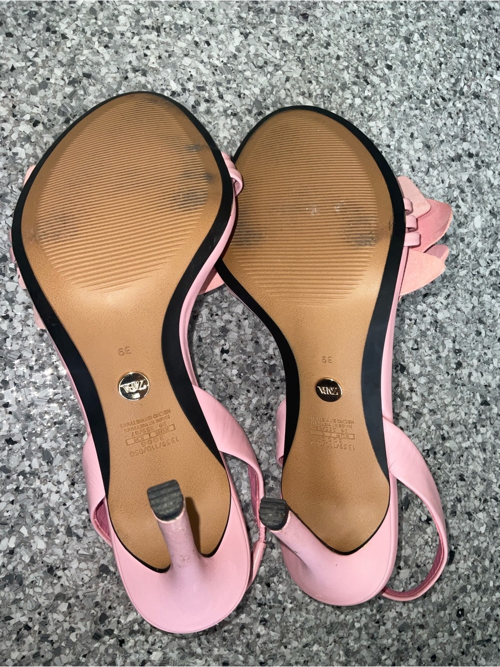 Zara Pink Floral Appliqué Slingback Heels - Picture 5 of 5